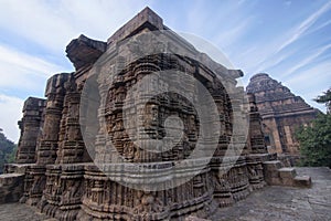 Intricate carvings on the walls of 13th CE Sun Temple at Konark