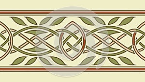 Intricate Celtic Knot Border, Traditional Endless Pattern, vector design Generative AI