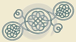 Intricate Celtic Knot Motif, Complex Interlocking Pattern, vector design Generative AI