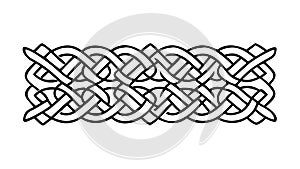 Intricate Celtic Knotwork Horizontal Border, vector design Generative AI