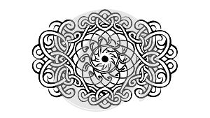 Intricate Celtic Knotwork Oval Decorative Element, vector design Generative AI