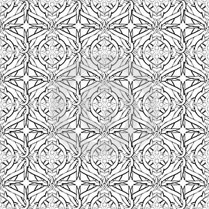 Intricate Celtic vector seamless pattern. Monochrome ornamental intricacy background. Branches with thorns, knots