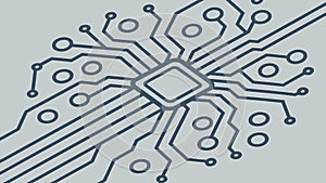 Intricate Circuit Board Microchip Pattern Modern Tech, vector design Generative AI