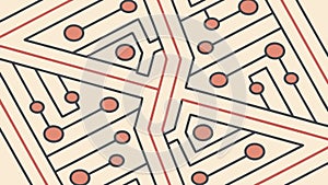 Intricate Circuit Board Pattern, Representing Electronic Technology, vector design Generative AI