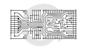 Intricate Circuit Board Pattern for Technology and Computing, vector design Generative AI