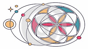 Intricate Circular Geometric Pattern, Abstract and Balanced, vector design Generative AI