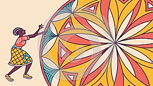 Intricate Circular Geometric Pattern, Dynamic and Artistic Design, vector design Generative AI