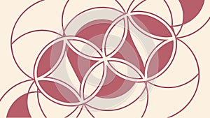 Intricate Circular Geometric Pattern in Red & Beige, vector design Generative AI