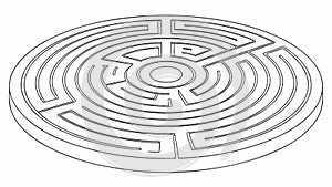 Intricate Circular Labyrinth Pattern, vector design Generative AI