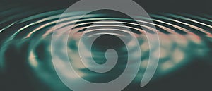 Circular sound wave patterns create a mesmerizing abstract background with central space