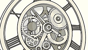 Intricate Clockwork Gears and Mechanical Elements, vector design Generative AI