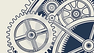 Intricate Clockwork Gears, Precision Mechanical Design, vector design Generative AI