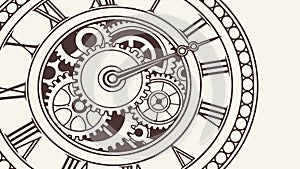 Intricate Clockwork Mechanism, Gears and Cogs, vector design Generative AI