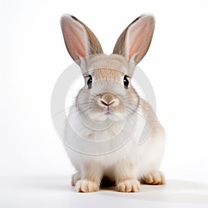 Intricate Consumer Culture Critique: A Light White Bunny In Precisionist Lines