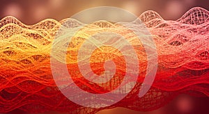 Abstract Wireframe Wave Gradient Background