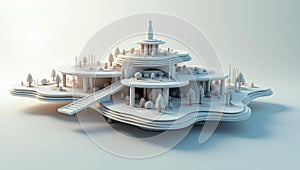 Intricate 3D architectural model 2