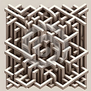 Intricate 3D Maze Pattern