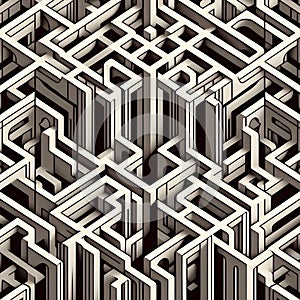 Intricate 3D Maze Pattern