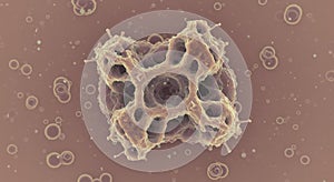 Intricate 3D Render of a Complex Cellular Structure, Microscopic View