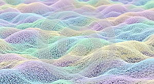 Abstract Pastel Wireframe Waves Background