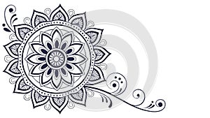 Intricate Dark Mandala Corner Vector Element, vector design Generative AI