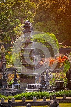 Intricate, Decorative Fountain at Tirta Gangga in Indonesia