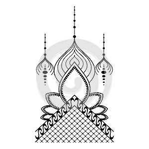 Intricate, decorative ornament design - Geometric vector pattern, illustration in zentangle style