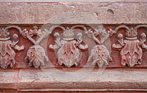 Intricate design on the outer walls of Diwan-i-am of Agra Fort