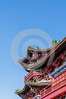 Intricate designs on the roofs of buildings