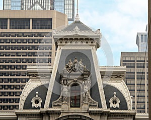 Intricate and detailed ornate sculptures on City Hall, Philadelphia