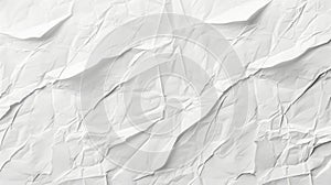 The intricate details and textures of crumpled white paper.