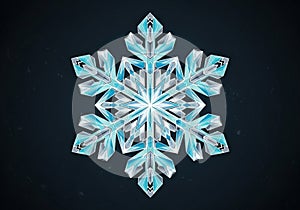 Intricate digitally created snowflake with a hexagonal structure.