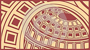 Intricate Dome Ceiling Geometric Pattern Vector, vector design Generative AI