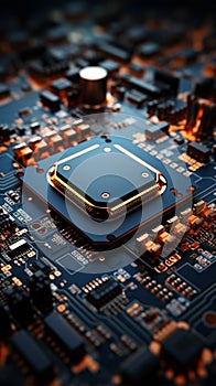 Intricate electronic circuitry displayed on a compact and complex circuit board