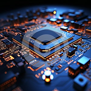 Intricate electronic circuitry displayed on a compact and complex circuit board
