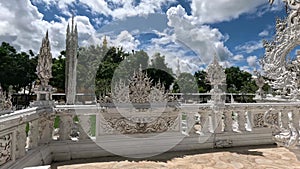 Intricate facade details of Wat rong Khun in Chiang Rai 4K video