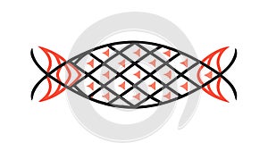 Intricate Fish Scale Pattern Icon, Abstract Aquatic Vector, vector design Generative AI