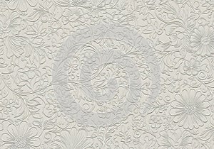 Intricate floral design with embossed patterns on a neutral