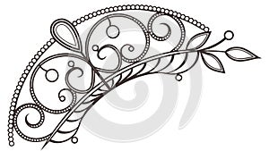 Intricate Floral Scroll Corner Decorative Element Vector, vector design Generative AI