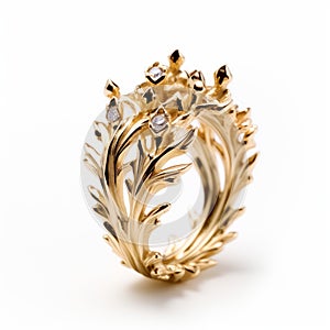 Intricate Foliage Inspired Gold Ring By Danielle Mohr Karame photo
