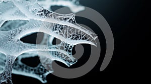 Intricate frozen branch-like ice structure photo