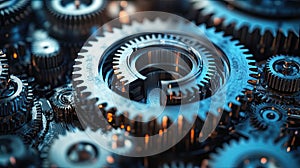 Intricate Gear Mechanism: Engineering and Technology Concept