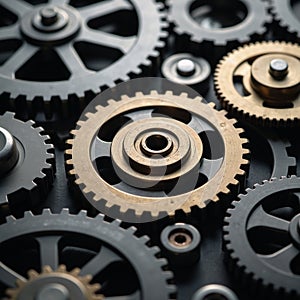 Intricate gears signify intricate nature of business analysisdata processing