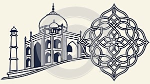 Intricate Geometric Architectural Pattern: Elegant Design, vector design Generative AI