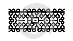Intricate geometric border pattern, complex and detailed decorative design, vector design Generative AI
