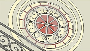 Intricate geometric circular pattern, resembling a rose window, vector design Generative AI