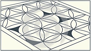 Intricate Geometric Floor or Ceiling Pattern, Vector Design Generative AI