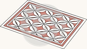 Intricate Geometric Floor Pattern, Elegant Tile Design Vector Graphic, vector design Generative AI