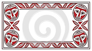 Intricate Geometric Frame, Indigenous Pattern Border, vector design Generative AI