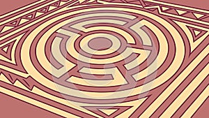 Intricate geometric labyrinth maze, challenge and problem-solving. vector design Generative AI